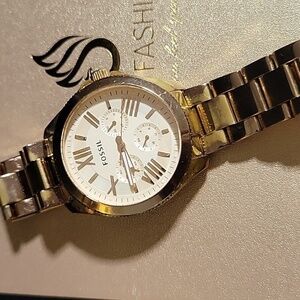 Women's rose gold Fossil watch